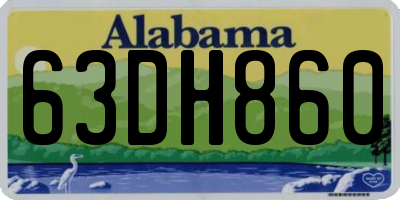 AL license plate 63DH860
