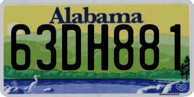 AL license plate 63DH881