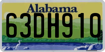 AL license plate 63DH910