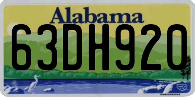 AL license plate 63DH920