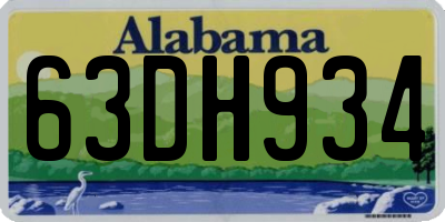 AL license plate 63DH934