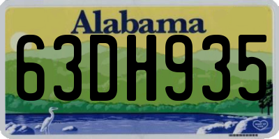 AL license plate 63DH935