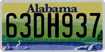 AL license plate 63DH937