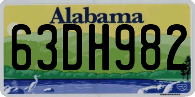 AL license plate 63DH982