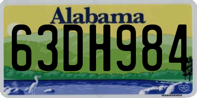 AL license plate 63DH984