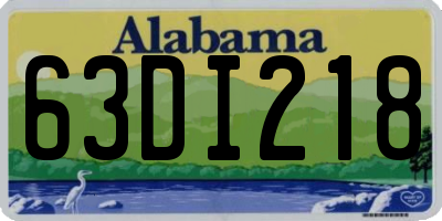 AL license plate 63DI218