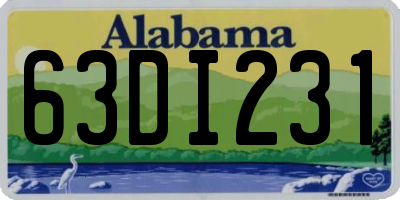 AL license plate 63DI231