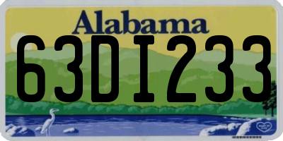 AL license plate 63DI233