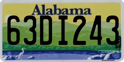 AL license plate 63DI243