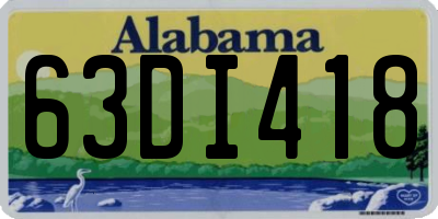 AL license plate 63DI418