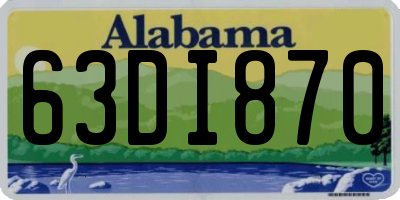 AL license plate 63DI870