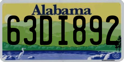 AL license plate 63DI892
