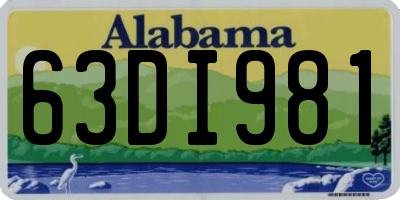 AL license plate 63DI981