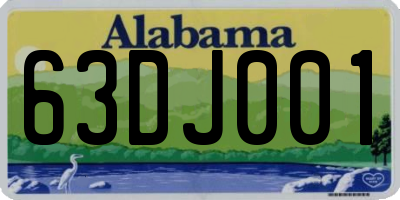 AL license plate 63DJ001