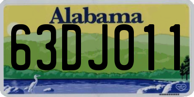 AL license plate 63DJ011