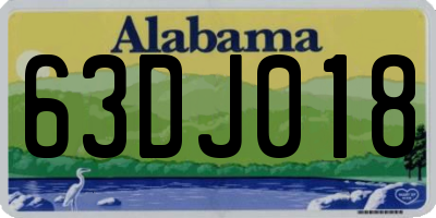 AL license plate 63DJ018