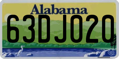 AL license plate 63DJ020