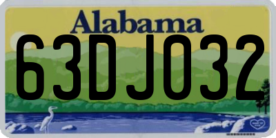 AL license plate 63DJ032