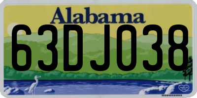 AL license plate 63DJ038