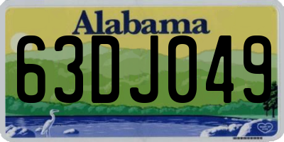 AL license plate 63DJ049