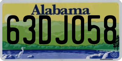 AL license plate 63DJ058
