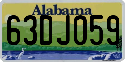 AL license plate 63DJ059