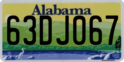 AL license plate 63DJ067