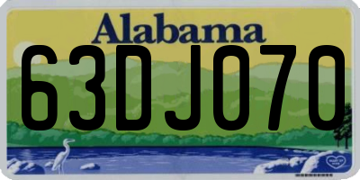 AL license plate 63DJ070