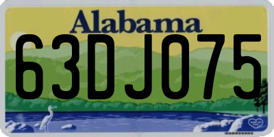 AL license plate 63DJ075