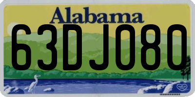 AL license plate 63DJ080