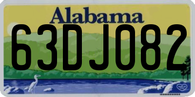 AL license plate 63DJ082