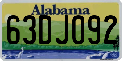 AL license plate 63DJ092