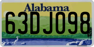 AL license plate 63DJ098