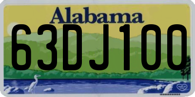 AL license plate 63DJ100