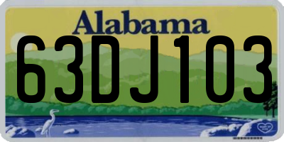 AL license plate 63DJ103