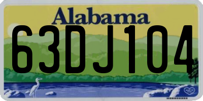 AL license plate 63DJ104