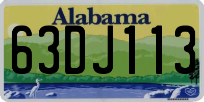 AL license plate 63DJ113
