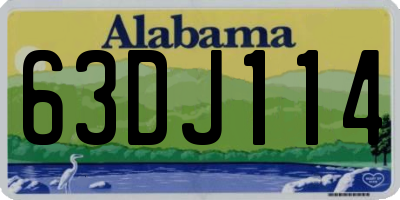 AL license plate 63DJ114