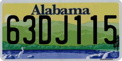 AL license plate 63DJ115