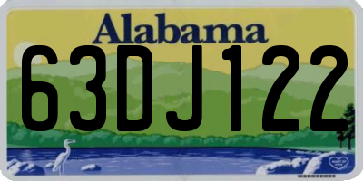 AL license plate 63DJ122