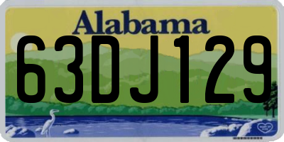 AL license plate 63DJ129
