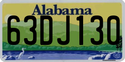 AL license plate 63DJ130