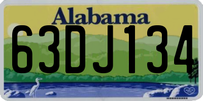 AL license plate 63DJ134
