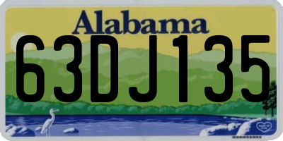 AL license plate 63DJ135