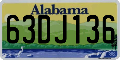 AL license plate 63DJ136