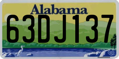 AL license plate 63DJ137