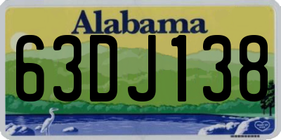 AL license plate 63DJ138