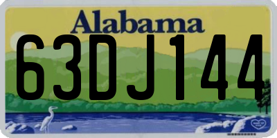 AL license plate 63DJ144