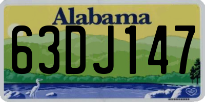 AL license plate 63DJ147
