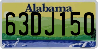 AL license plate 63DJ150
